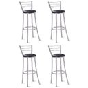 Ver imagem 1 de Kit 4 Banquetas para bancada Grazi cromada-tamanho médio-assento preto
