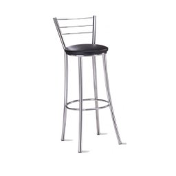 Kit 4 Banquetas para bancada Grazi cromada-tamanho médio-assento preto - 2