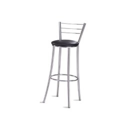 Kit 4 Banquetas para bancada Grazi cromada-tamanho médio-assento preto - 3