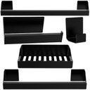 Ver imagem 1 de Kit de Acessórios para Banheiro Preto 5 Pçs F.master Slim Df