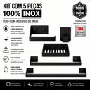 Ver imagem 7 de Kit de Acessórios para Banheiro Preto 5 Pçs F.Master Slim Df