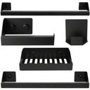 Ver imagem 1 de Kit de Acessórios para Banheiro Preto 5 Pçs F.Master Slim Df