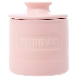 Manteigueira Francesa Matte de Cerâmica com Tampa Rosa - 1