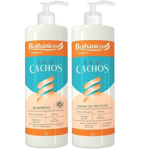 Kit Pró Cachos Shampoo + Creme de Pentear 1l Bothanico
