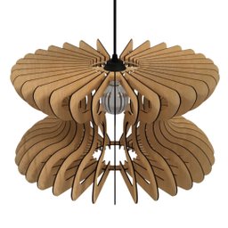 Luminária Teto tipo Pendente COBRA MDF - Completa - 3