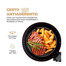 Fritadeira Elétrica Air Fryer Sem Óleo Taste - 4L, 220V, 1400W | GT - 3