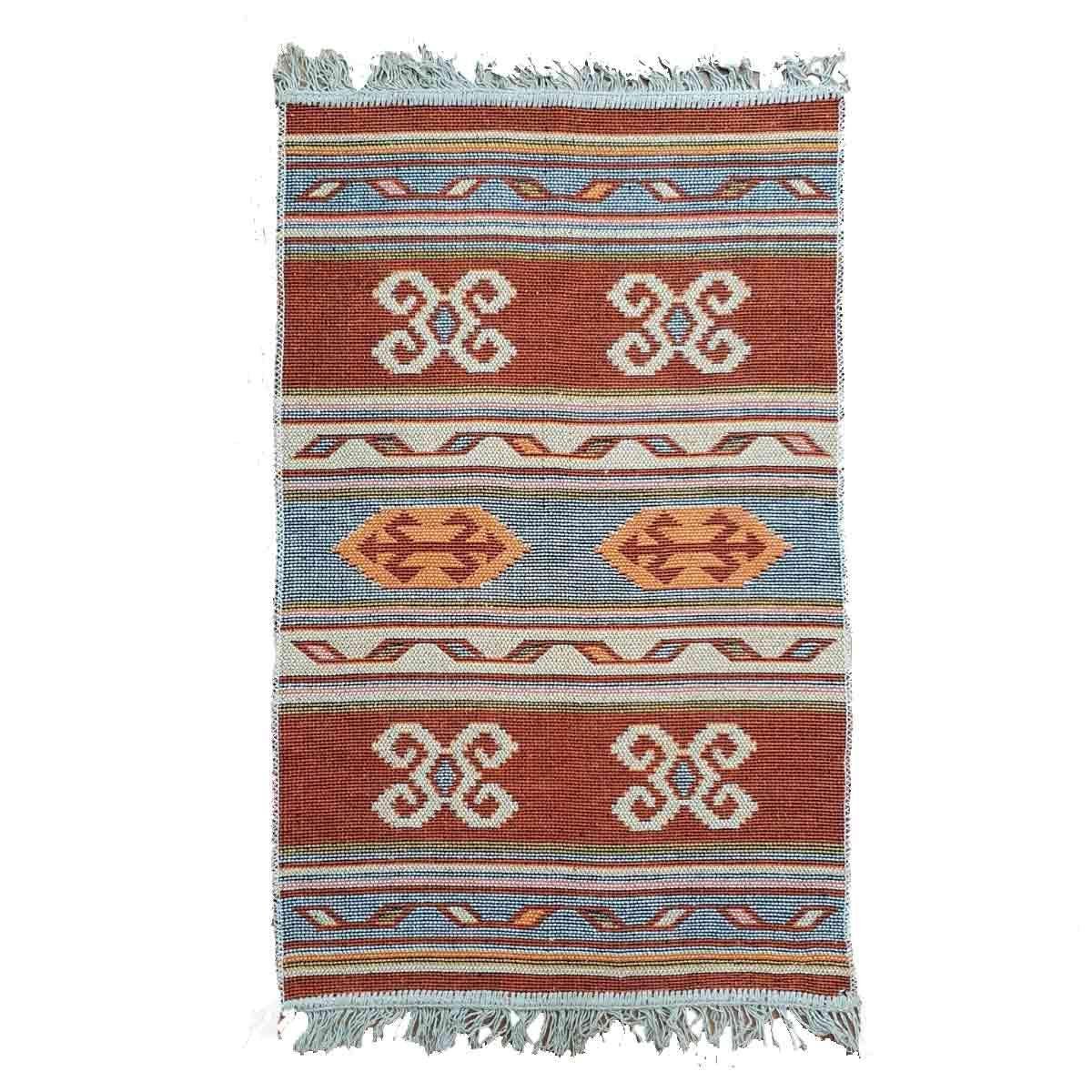 Tapete Kilim Antep 100% Algodão Vermelho Terra 004 240X3M