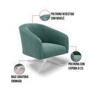 Ver imagem 5 de Cadeira Sala de Jantar Giratória Base Cromada Stella Bouclê D03 - D'Rossi Cor Menta
