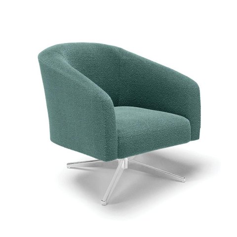 Cadeira Sala de Jantar Giratória Base Cromada Stella Bouclê D03 - D'Rossi Cor Menta