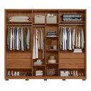 Ver imagem 3 de Guarda Roupa Casal Atrice 6 Portas Nogueira Touch com 2 Espelhos e Pés - Demartêz Nogueira Touch