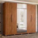 Ver imagem 1 de Guarda Roupa Casal Atrice 6 Portas Nogueira Touch com 2 Espelhos e Pés - Demartêz Nogueira Touch