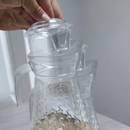 Jarra de Vidro 1,58l com Design de Diamante para Casa e Restaurante - 3