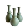 Trio vaso garrafa verde oliva em cerâmica enfeite de mesa - 1