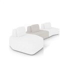Ver imagem 2 de Sofá 3 Lugares Orgânico com Chaise e 2 Módulos Berlim Bouclê Off White/cinza Claro K01 - D’Rossi