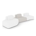 Ver imagem 3 de Sofá 3 Lugares Orgânico com Chaise e 2 Módulos Berlim Bouclê Off White/cinza Claro K01 - D’Rossi
