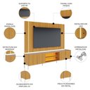 Ver imagem 4 de Painel para TV com Rack Gior Naturale C05 75 Polegadas MDF MDP LED Marrom Mpozenato