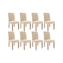 Ver imagem 1 de Cadeira Sala de Jantar Fernanda Wood Kit 8 Un Carvalho/suede Nude Bege - Cimol