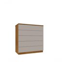 Ver imagem 1 de Cômoda para Quarto Solteiro 5 Gavetas - Premium -cinamomo-off White - Tcil Móveis
