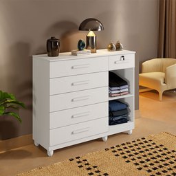 Cômoda Milão 6 Gavetas Mdp Benetil Branco - 2