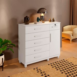 Cômoda Milão 6 Gavetas Mdp Benetil Branco