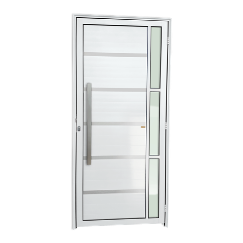 Porta Alumínio Lambril Miraggio c/Puxador e.Branco 90 Brimak