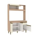 Ver imagem 2 de Armário de Cozinha Compacta em Mdp Mel e Off White 1,94 X 1,24 M Splendore