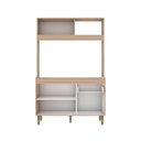 Ver imagem 3 de Armário de Cozinha Compacta em Mdp Mel e Off White 1,94 X 1,24 M Splendore