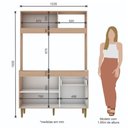 Ver imagem 4 de Armário de Cozinha Compacta em Mdp Mel e Off White 1,94 X 1,24 M Splendore