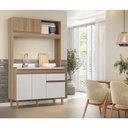 Ver imagem 5 de Armário de Cozinha Compacta em Mdp Mel e Off White 1,94 X 1,24 M Splendore
