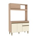 Ver imagem 1 de Armário de Cozinha Compacta em Mdp Mel e Off White 1,94 X 1,24 M Splendore