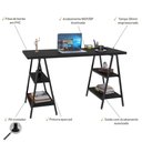 Ver imagem 3 de Mesa Escrivaninha Cavalete 135cm Estilo Industrial Prisma C08 Preto Ônix/Preto - Mpozenato