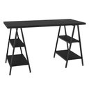 Ver imagem 5 de Mesa Escrivaninha Cavalete 135cm Estilo Industrial Prisma C08 Preto Ônix/Preto - Mpozenato