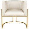 Poltrona Dália Luxo Moderna Estofada Design Sofisticado com Base de Ferro Dourado Corano - 2