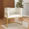 Poltrona Dália Luxo Moderna Estofada Design Sofisticado com Base de Ferro Dourado Corano - 1