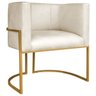 Poltrona Dália Luxo Moderna Estofada Design Sofisticado com Base de Ferro Dourado Corano - 5