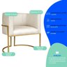 Poltrona Dália Luxo Moderna Estofada Design Sofisticado com Base de Ferro Dourado Corano - 4
