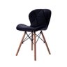 Kit 02 Cadeiras Estofada Jantar Charles Eames Eiffel Slim Wood Confort Preto - 5
