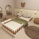 Ver imagem 1 de Cama Infantil Montessoriana Solteiro Tuli Zoe Branco/Carvalho Mel