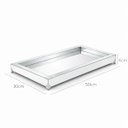 Ver imagem 2 de Bandeja Decorativa Espelhada Prata Pés Metálicos 30x50cm
