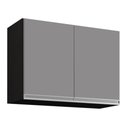 Ver imagem 3 de Armário Aéreo 80cm 2 Portas Califórnia Preto/Cinza - Lumil Móveis