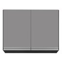 Ver imagem 6 de Armário Aéreo 80cm 2 Portas Califórnia Preto/Cinza - Lumil Móveis