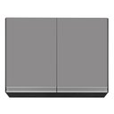 Ver imagem 6 de Armário Aéreo 80cm 2 Portas Califórnia Preto/Cinza - Lumil Móveis