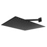 Ducha Chuveiro Slim Preto Quadrado Metal 40x40 Braço 38cm - 1