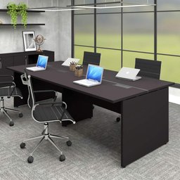 Espaço de Trabalho Escritório P/ 4 Pessoas 2,40m Pre F5 Cor:preto - 1