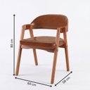Ver imagem 5 de Kit 4 Cadeiras Estofadas para Mesa de Jantar Madeira Gaia Caramelo Yescasa Marrom