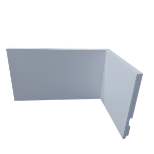 Rodapé de Poliestireno 12cm Liso Branco (12x1x240cm)