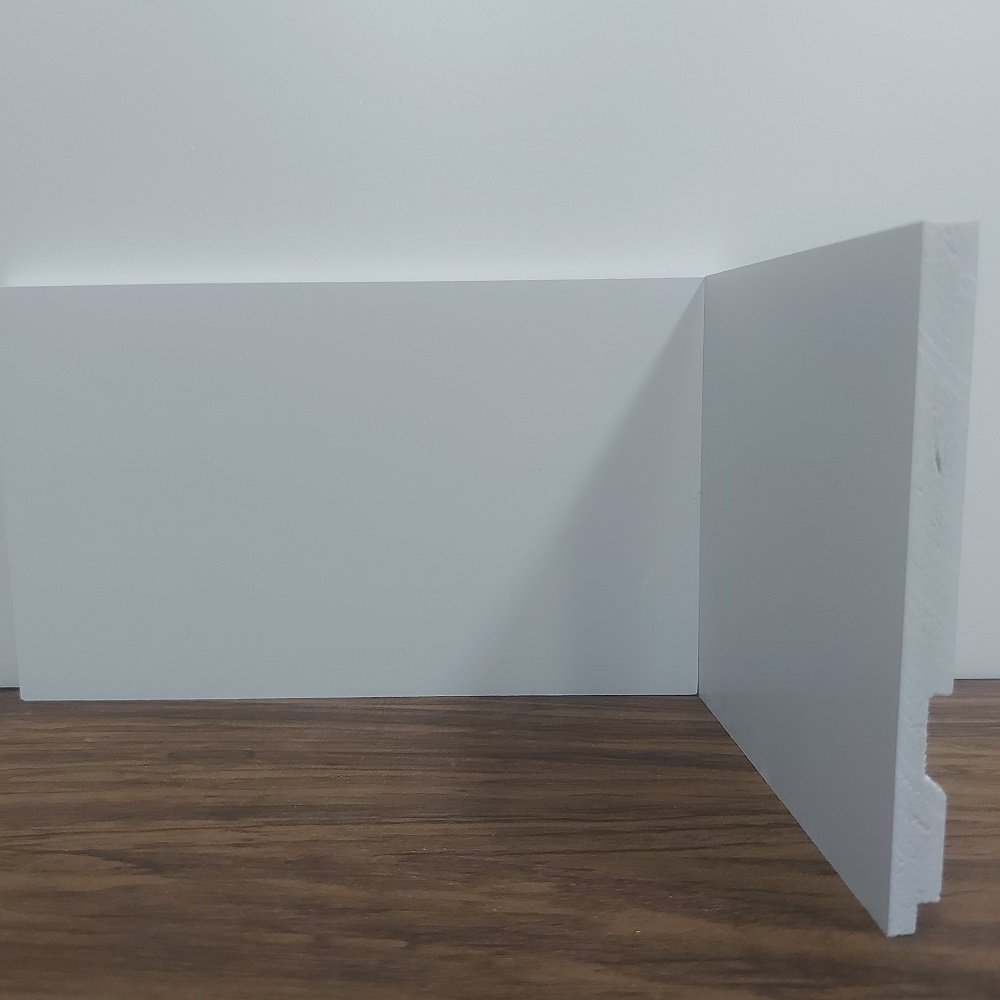 Rodapé de Poliestireno Liso - Branco - 12cm de altura (12x1x240cm)
