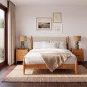 Ver imagem 1 de Conjunto Cama Queen com 2 Mesas de Cabeceira Baru CabeCasa MadeiraOriginals Marrom/Cacau
