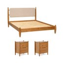 Ver imagem 3 de Conjunto Cama Queen com 2 Mesas de Cabeceira Baru CabeCasa MadeiraOriginals Marrom/Cacau