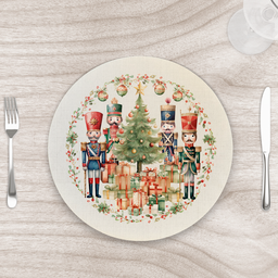 Capa para Sousplat 35cm Natal Nutcrackers - sem Base - Kit com 4 - 1